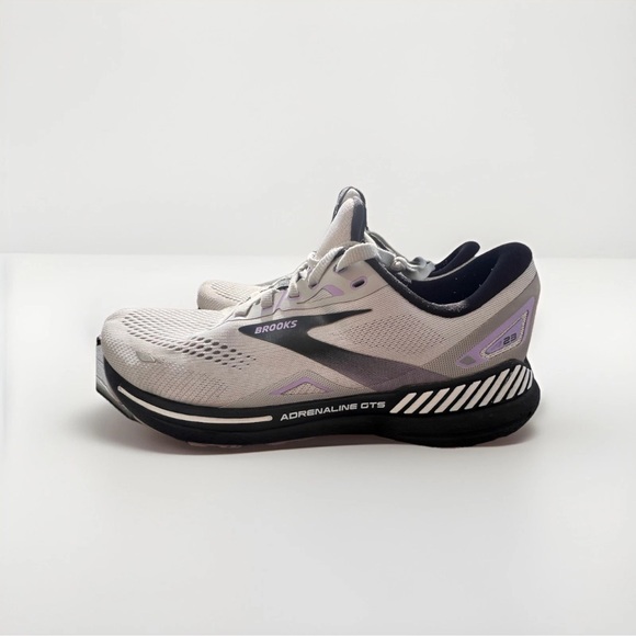 Brooks Adrenaline GTS 23 Women’s – Size 9.5 Wide, White/Black/Purple - Picture 1 of 8